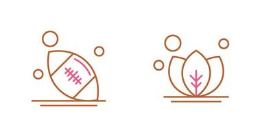 Rugby and Leaf Icon vector