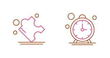 Puzzle and Stop Watch Icon vector