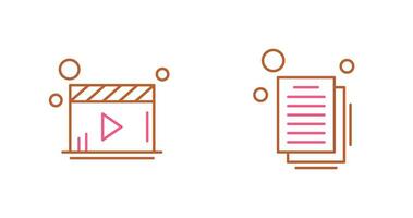 Video Player and Document Icon vector