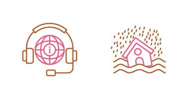 Call Center and Disaster Icon vector