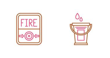 Fire Button and Water Bucket Icon vector