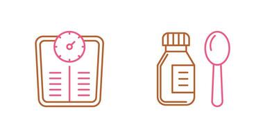 Weight Scale and Syrup Icon vector