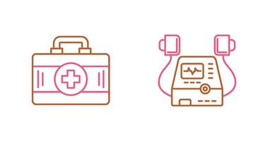 Defribillator and First Aid Kit Icon vector