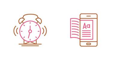 Alarm Clock and Ebook Icon vector