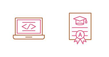 Coding and Report Card Icon vector