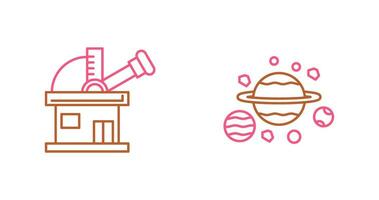 observatory and planets Icon vector