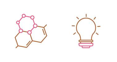 Molecule and Light Bulb Icon vector