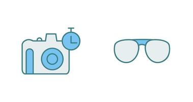 glasses and timer on camera Icon vector