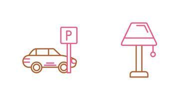 Parking and Lamp Icon vector