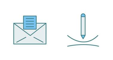 email documents and draw curve Icon vector