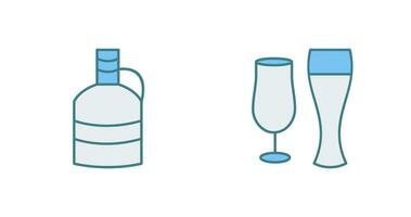 moon shine and beer glasses Icon vector