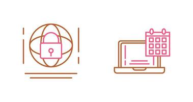 Internet Security and Calendar Icon vector