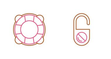 Life Preserver and Do Not Disturb Icon vector