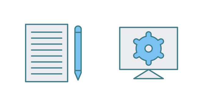 escribir realimentación y computadora ajustes icono vector