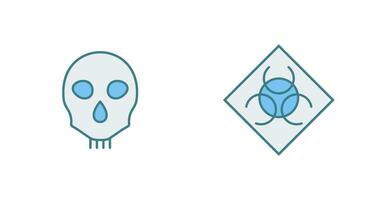 danger and biological hazard  Icon vector