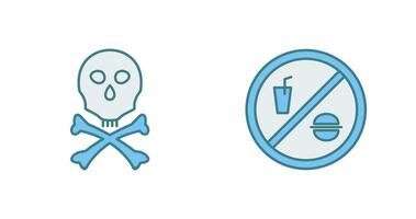 death sign and no foods or drink  Icon vector