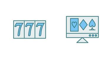 online gambling and triple sevens Icon vector