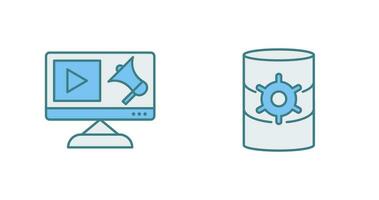 digital márketing y base de datos administración icono vector