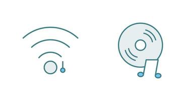 Wifi firmar y música discos compactos icono vector