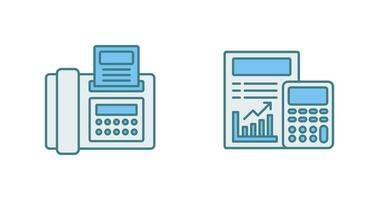 Fax and calculating Icon vector