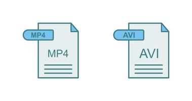 MP4 and AVI  Icon vector