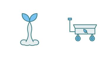 Tree and Garden Cart Icon vector
