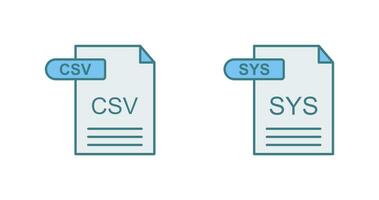 CSV and SYS Icon vector
