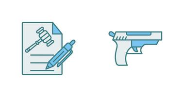 File and Gun Icon vector