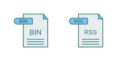 BIN and RSS Icon vector