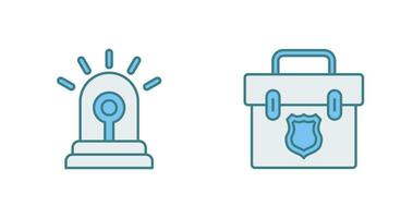 Siren and Suitcase Icon vector