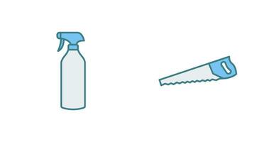 Spray bottle and Handsaw Icon vector