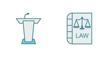 Podium and Law Icon vector