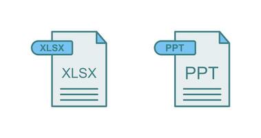 XLSX and PPT Icon vector