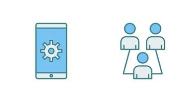 Network Settings and Connected Users Icon vector