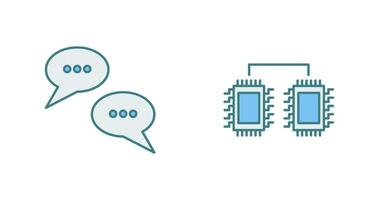 Conversation Bubbles and Processors Connected Icon vector