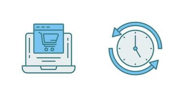 Add to Cart and Run time Icon vector