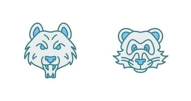 Bear and Ferret Icon vector