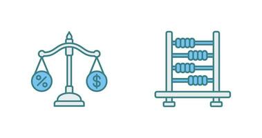 Scale and Abacus Icon vector