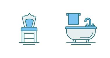 Chair and Bathtub Icon vector