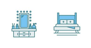 vendaje mesa y cama icono vector