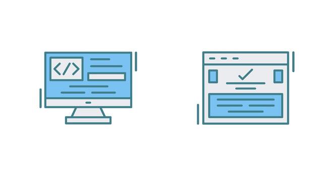 Coding and Complete Icon vector