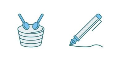 Drum and Pen Icon vector