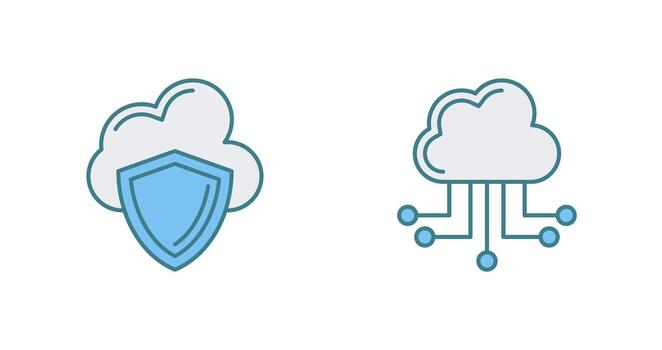 Cloud Computing and Shield Icon vector