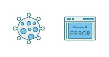 virus y error código icono vector