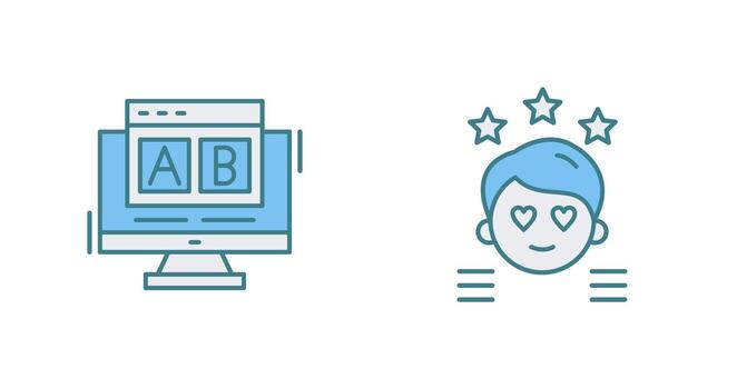 ab pruebas y ux revisión icono vector