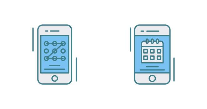 modelo código y calendario icono vector