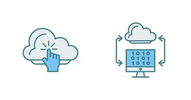 Cloud Computing and Cloud Coding Icon vector