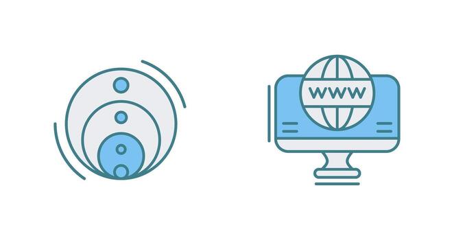 venn diagrama y web icono vector