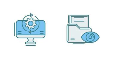 sincronización y datos visualización icono vector