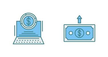 Pie Chart and Money Up Icon vector